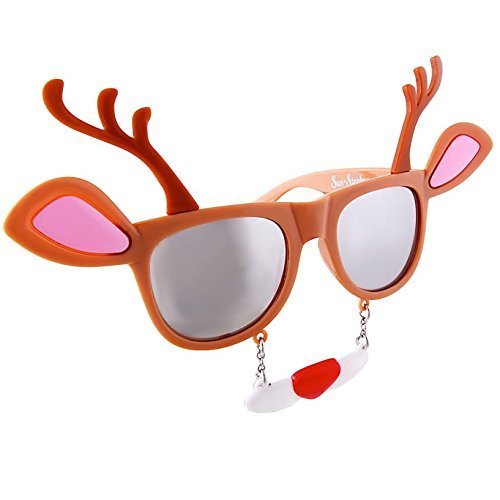 Algopix Similar Product 13 - Sunstaches Holiday Reindeer Clear Lens