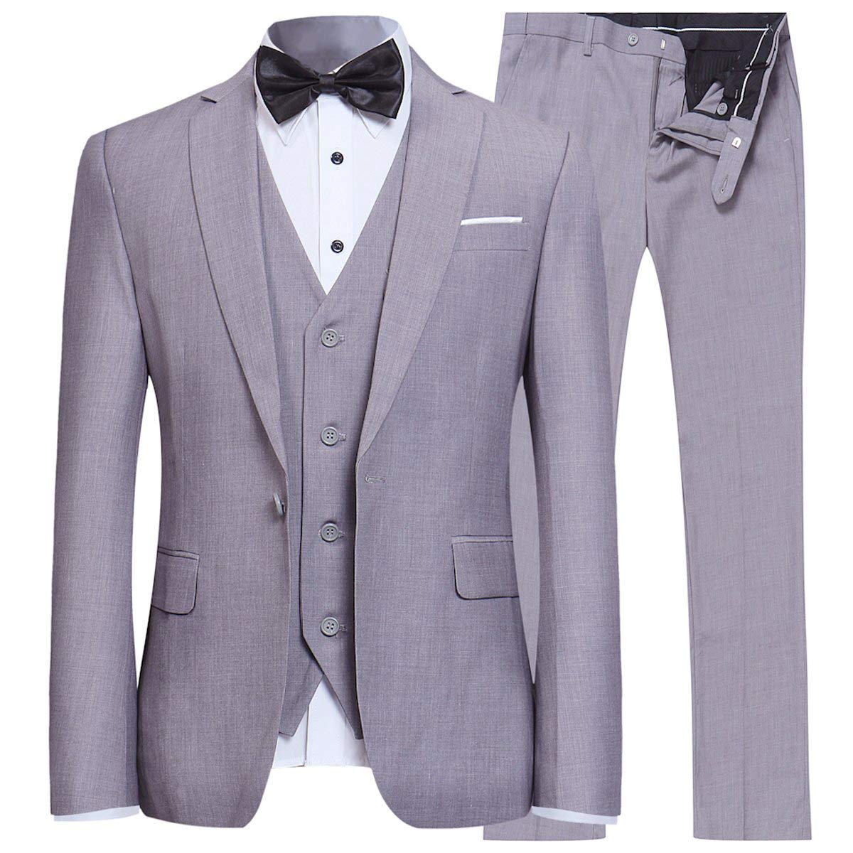 Algopix Similar Product 10 - YFFUSHI Mens Slim Fit 3 Piece Suit One