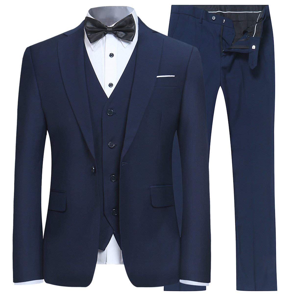 Algopix Similar Product 14 - Mens Slim Fit 3 Piece Suit One Button