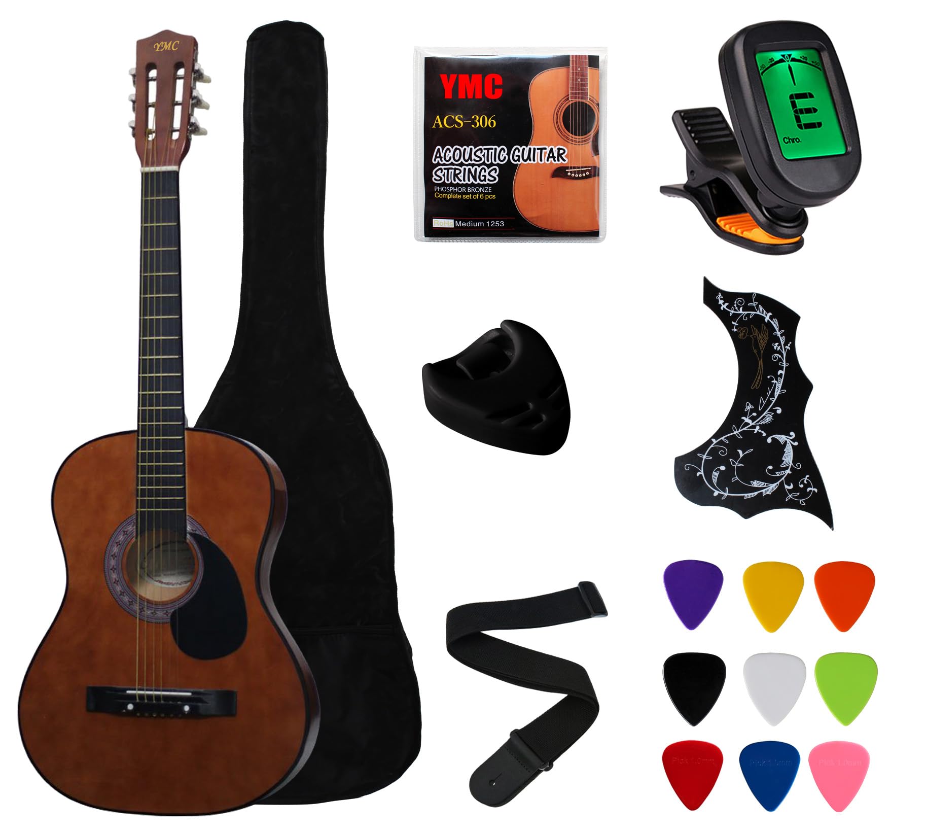 Algopix Similar Product 8 - YMC 38 Coffee Beginner Acoustic Guitar