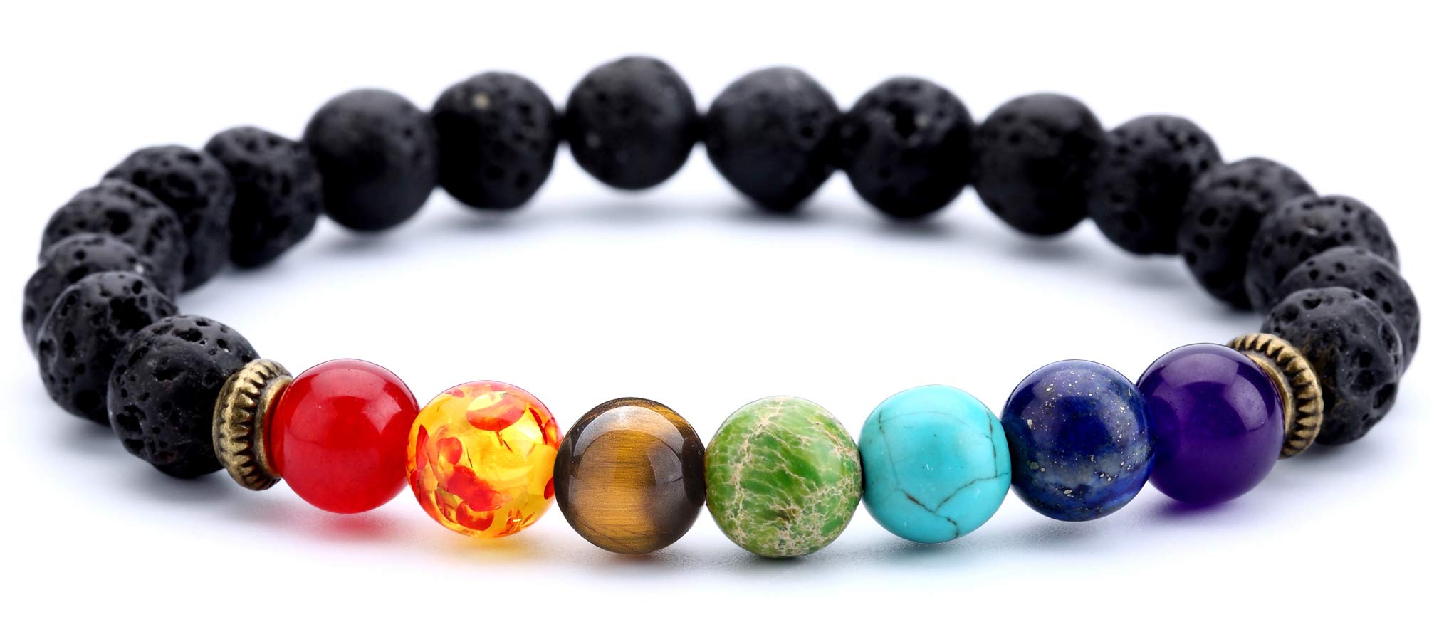 Algopix Similar Product 19 - Hamoery Men Women 8mm Lava Rock 7