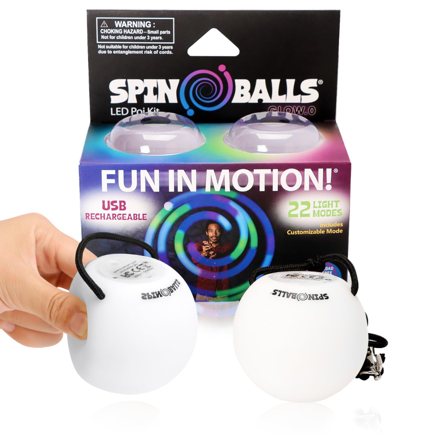 Algopix Similar Product 3 - Light-Up Spin Balls (Set of Two)