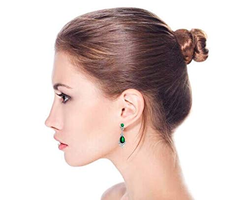 Algopix Similar Product 7 - Bridal Simulated Emerald Green Cubic