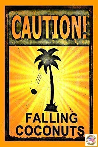Algopix Similar Product 18 - Tiki Bar FALLING COCONUTS Sign 8x12