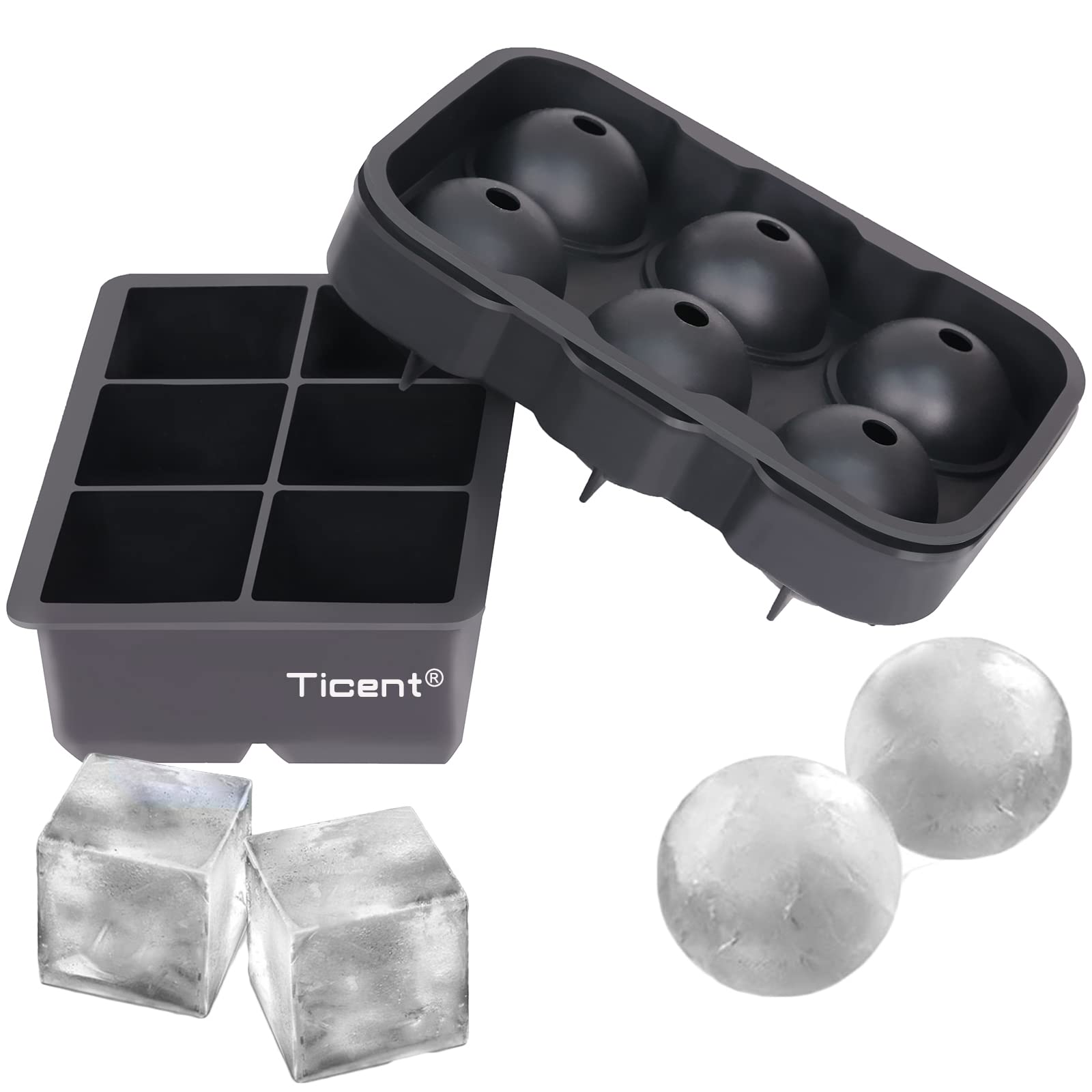 Algopix Similar Product 18 - Ticent Ice Cube Trays Set of 2