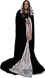 Algopix Similar Product 6 - Black Cloak with Hood for Adult Men