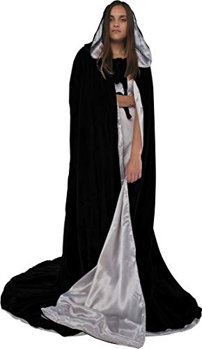 Algopix Similar Product 17 - Black Cloak with Hood for Adult Men