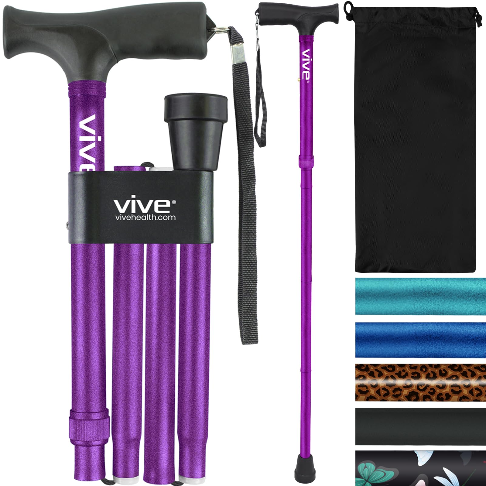 Algopix Similar Product 15 - Vive Folding Cane Foldable Walking