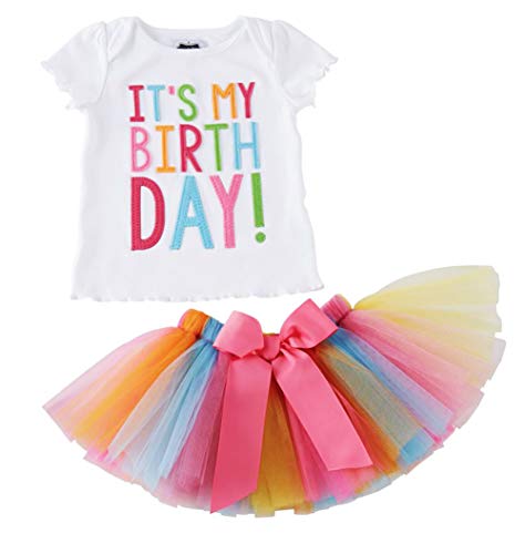 Algopix Similar Product 5 - GirlsIts My Birthday Print Shirt Tutu