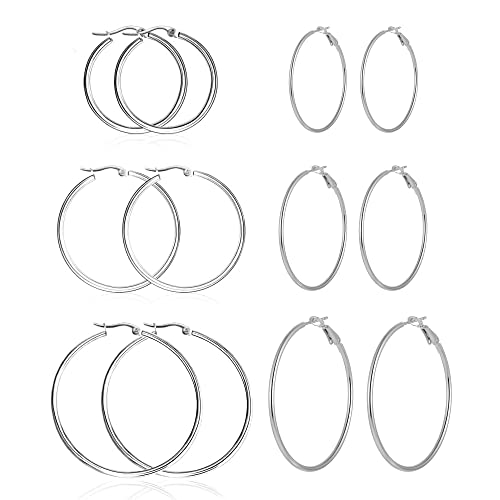 Algopix Similar Product 19 - 6 Pairs Silver Plated Stainless Steel