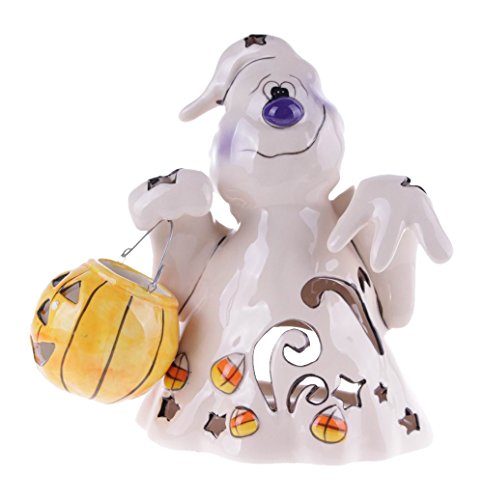 Algopix Similar Product 2 - Blue Sky Ceramic Halloween Ghost Candle