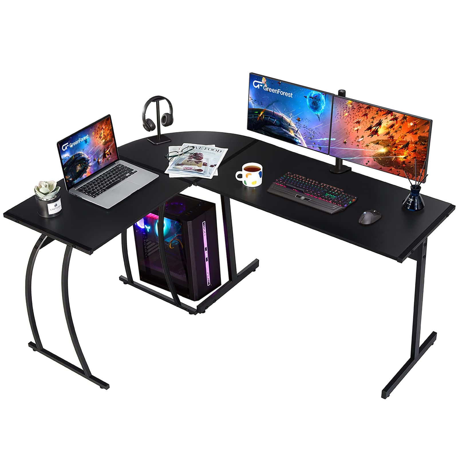 Algopix Similar Product 14 - GreenForest L Shaped Gaming Desk 581