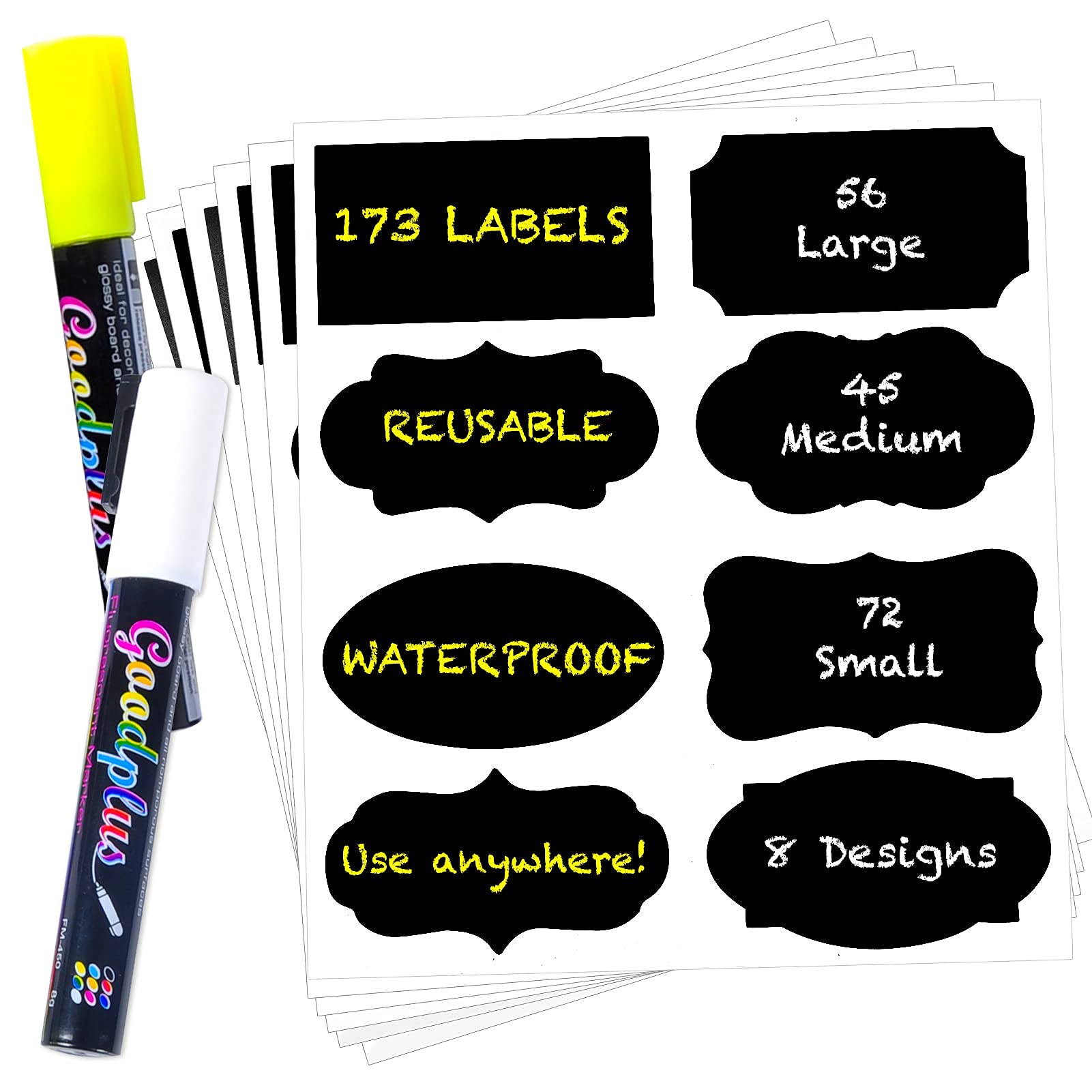 Algopix Similar Product 20 - 173 Chalkboard Label Stickers with 2