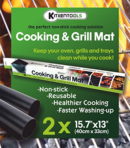 Algopix Similar Product 10 - Kitxentools BBQ Grill Mat  Set of 2