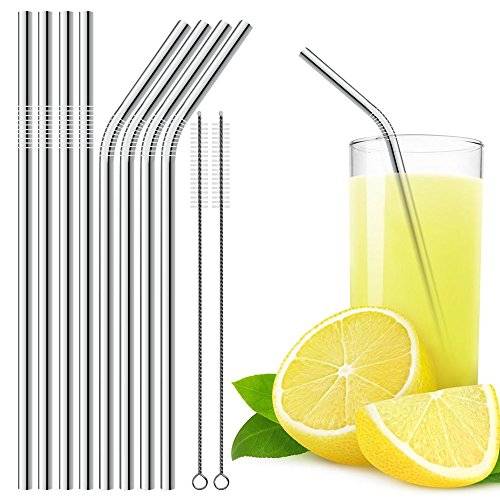 Algopix Similar Product 17 - Stainless Steel Drinking Straws Set of