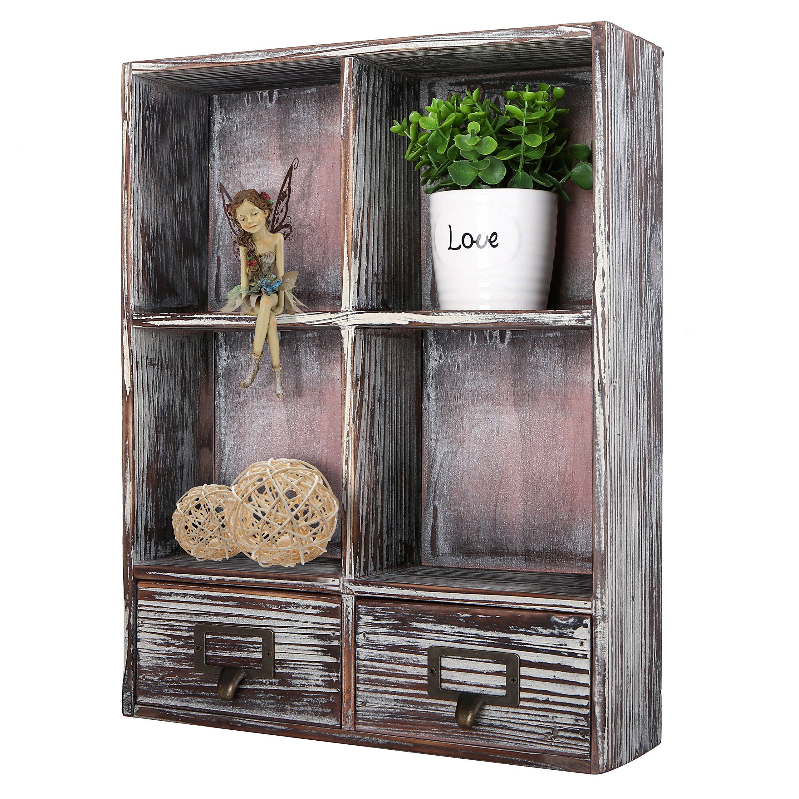 Algopix Similar Product 4 - MyGift Wall Mounted Torched Wood Shadow