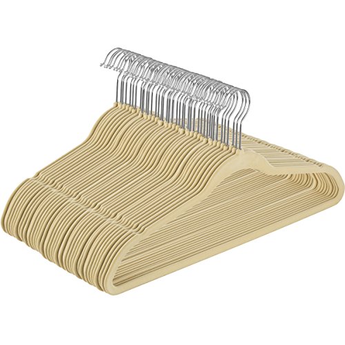 Algopix Similar Product 5 - Klagers Ivory Velvet Suit Hangers