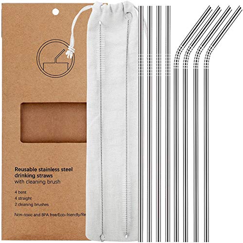 Algopix Similar Product 4 - Yihong Reusable Metal Straws, Set of 8