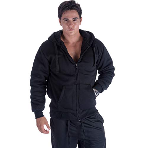 Algopix Similar Product 10 - LeeHanTon Full Zip Hoodie Mens Sherpa
