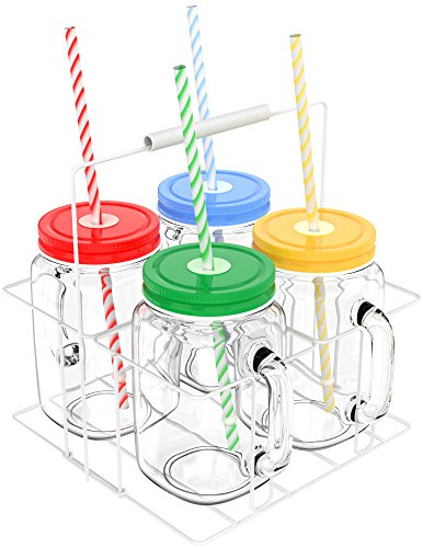 Algopix Similar Product 6 - Vremi 16 oz Mason Jars with Handles