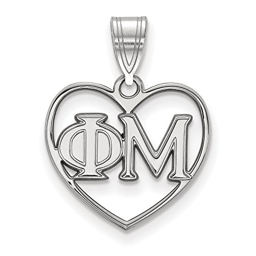 Algopix Similar Product 12 - LogoArt Sterling Silver Phi Mu Heart