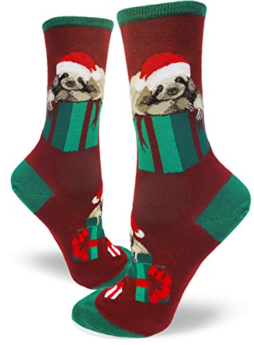 Algopix Similar Product 18 - ModSocks Womens Santa Sloth Crew Socks