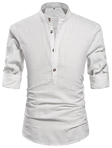 Algopix Similar Product 8 - NITAGUT Men Henley Neck Long Sleeve