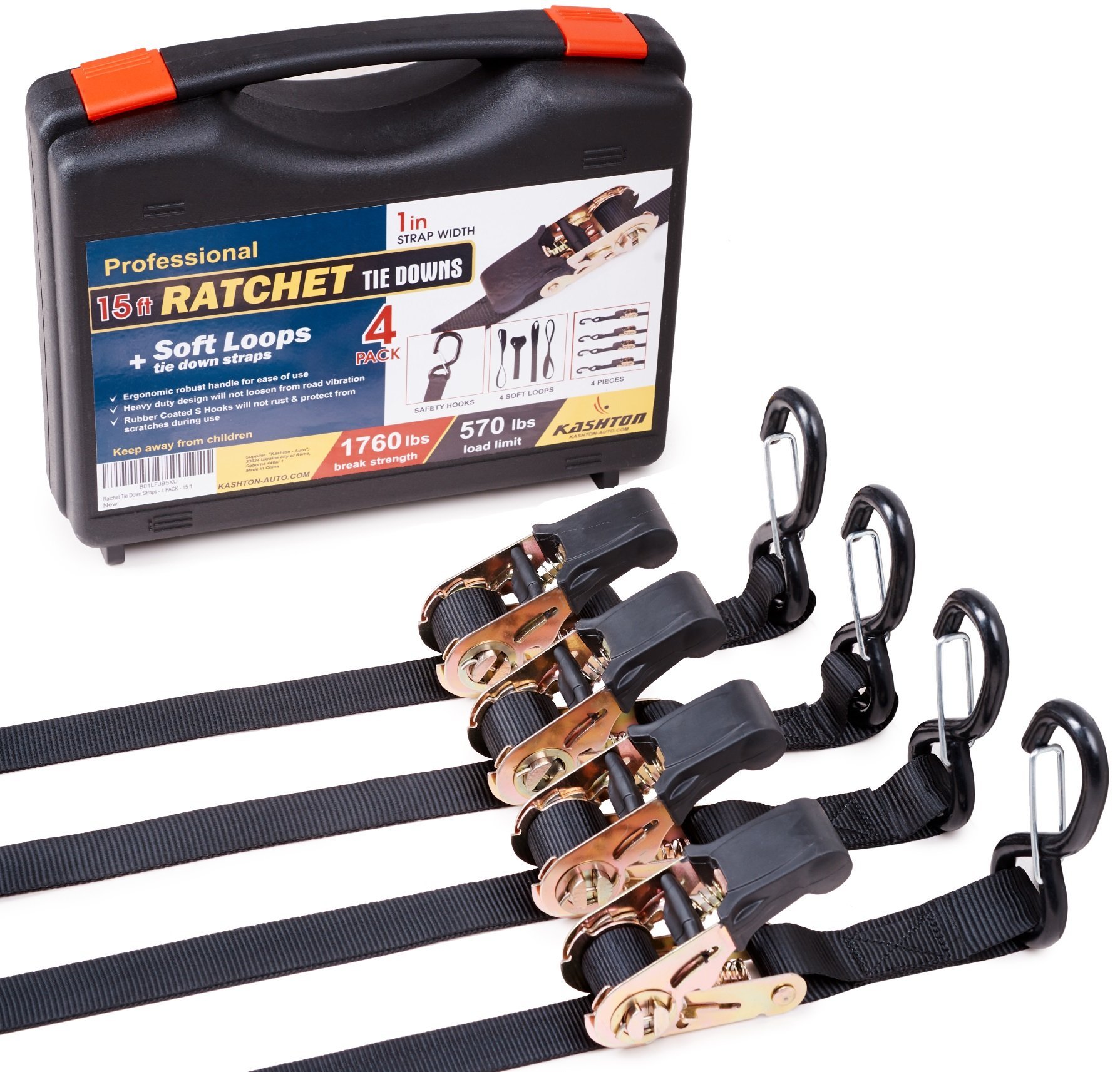 Algopix Similar Product 12 - Heavy duty Ratchet Straps  Pro Set  4
