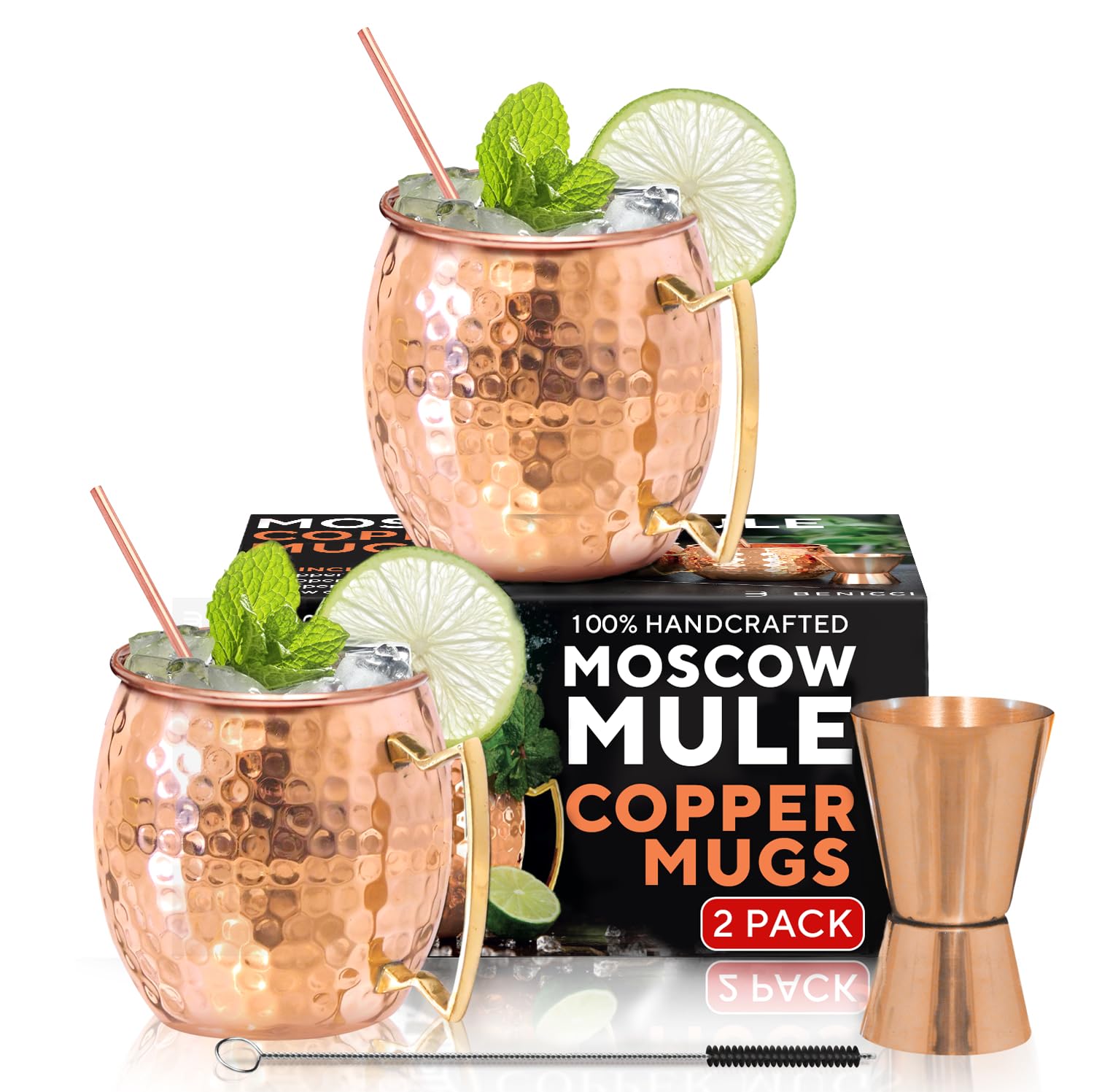 Algopix Similar Product 14 - Benicci Moscow Mule Copper Mugs Set