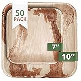 Algopix Similar Product 9 - CaterEco Square Palm Leaf Plates Set