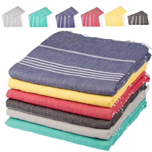 Algopix Similar Product 15 - Clotho 6 Pack Turkish Beach Towel Set