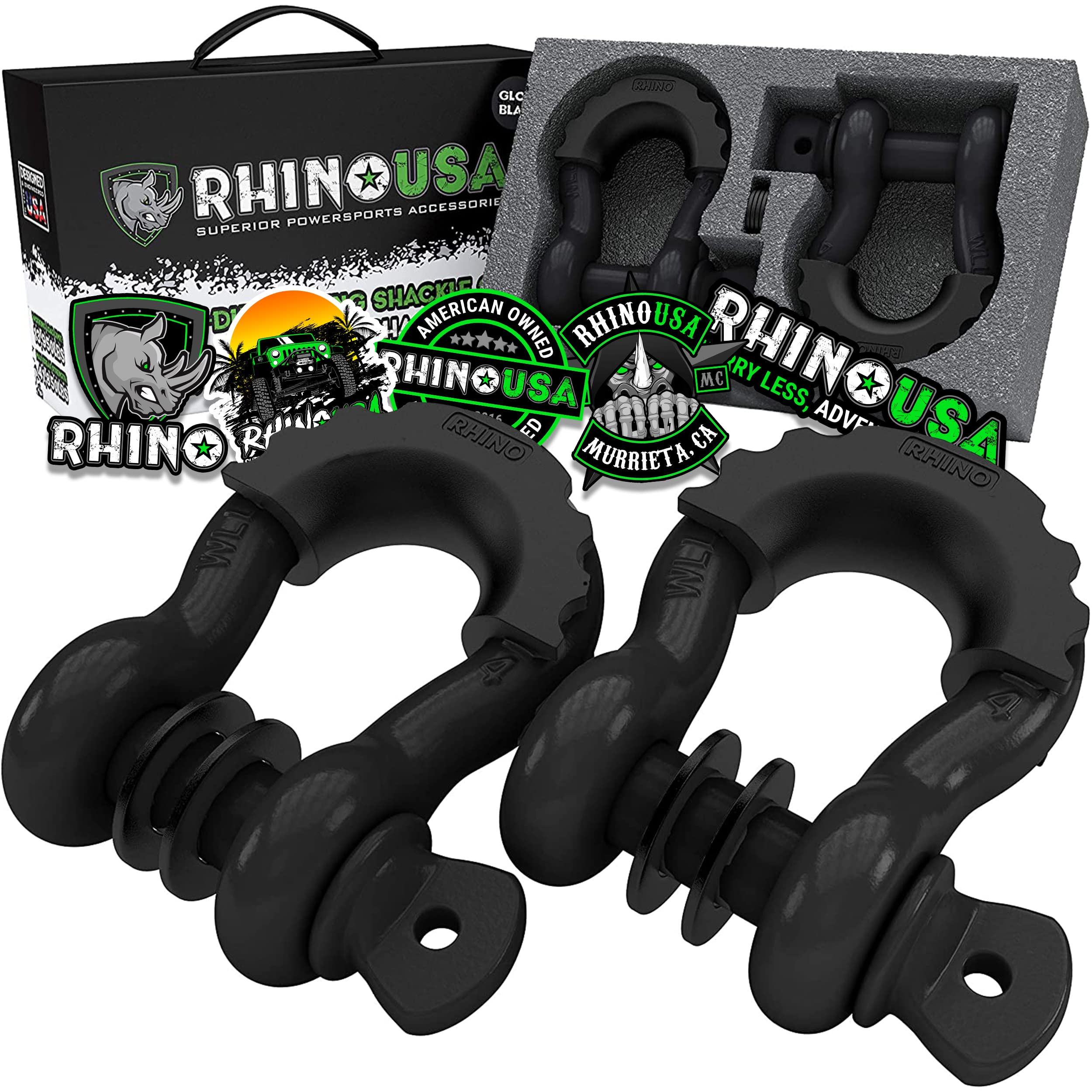 Algopix Similar Product 14 - Rhino USA D Ring Shackle 2 Pack