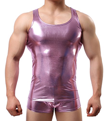 Algopix Similar Product 1 - Mendove Mens Metallic Sleeveless Shirt