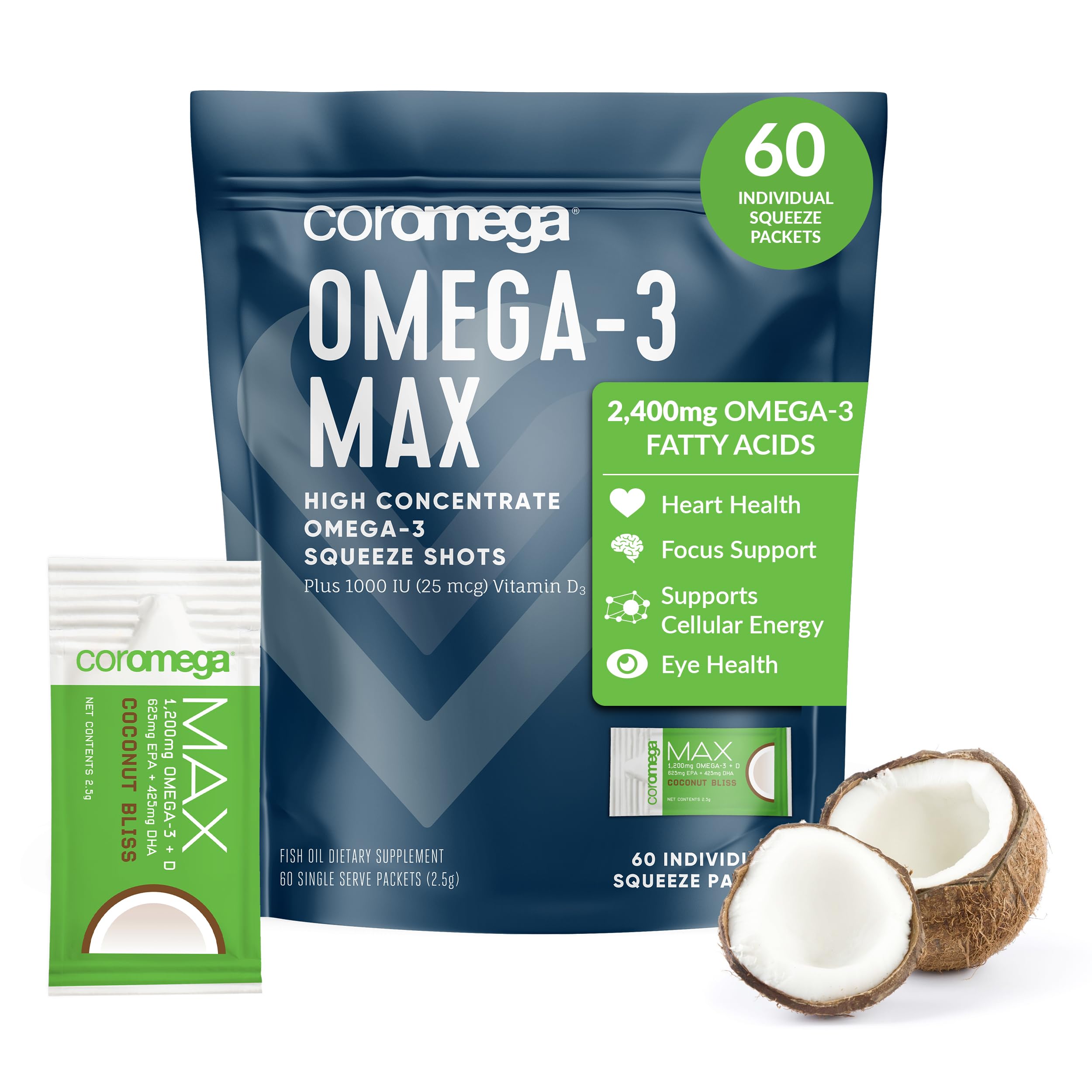 Algopix Similar Product 3 - Coromega MAX 2400mg Omega3 Fish Oil