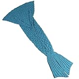 Algopix Similar Product 11 - Feiuruhf Knitted Mermaid Tail Blanket