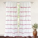 Algopix Similar Product 5 - DriftAway Pom Pom Ruffle Window Curtain