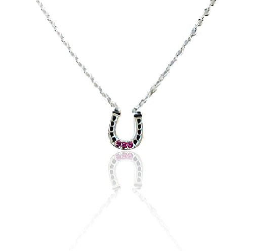Algopix Similar Product 14 - Horseshoe Necklace  Earring set pink