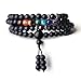 Algopix Similar Product 2 - COAI 108 Japa Mala 7 Chakra Onyx Stone