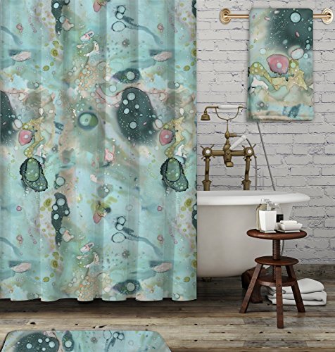 Algopix Similar Product 18 - Organic blue abstract shower curtain