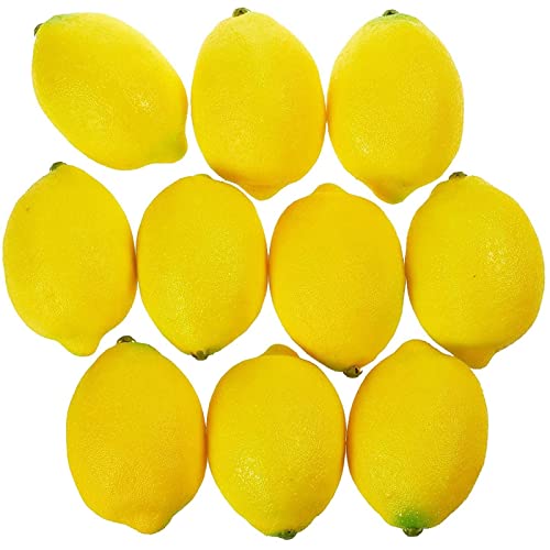 Algopix Similar Product 3 - Juvale Fake Fruit Lemons  10 Piece