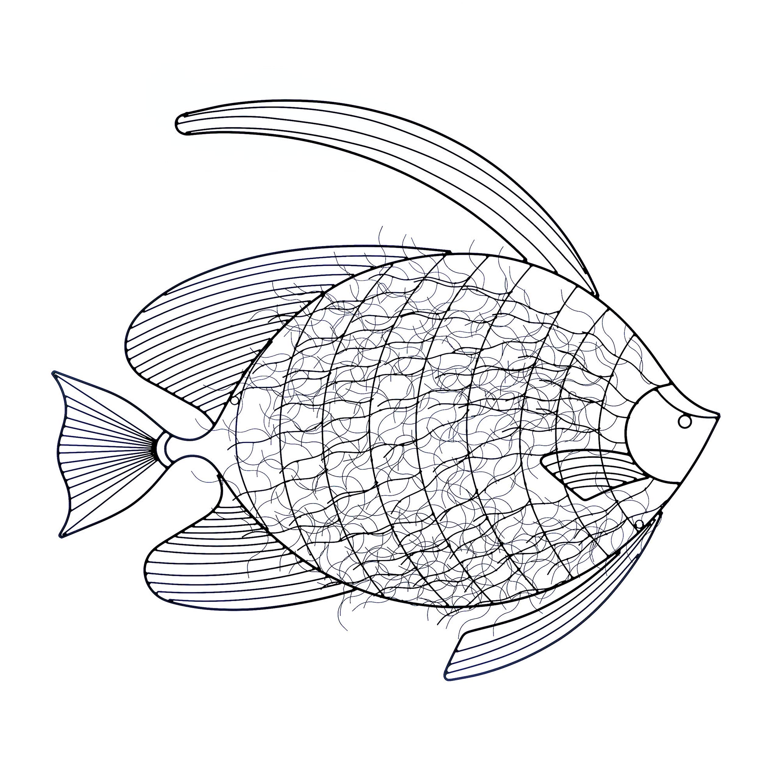 Algopix Similar Product 4 - Accent Plus Intricate Fish Wall Decor