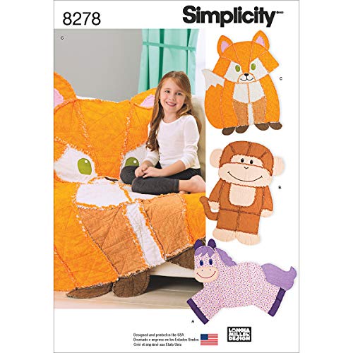 Algopix Similar Product 16 - Simplicity 8278 Kids Animal Rag Quilt