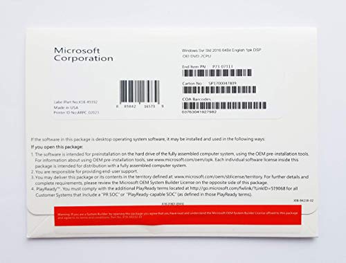 Algopix Similar Product 17 - Windows Server Standard 2016 64Bit