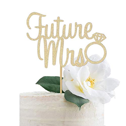 Algopix Similar Product 2 - Future Mrs Cake Topper Gold  Bridal