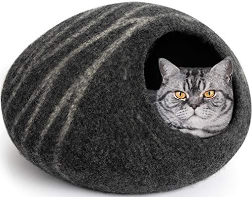 Algopix Similar Product 17 - MEOWFIA Premium Felt Cat Bed Cave 