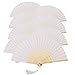Algopix Similar Product 20 - Metable 8pcs Folding Fan White Silk