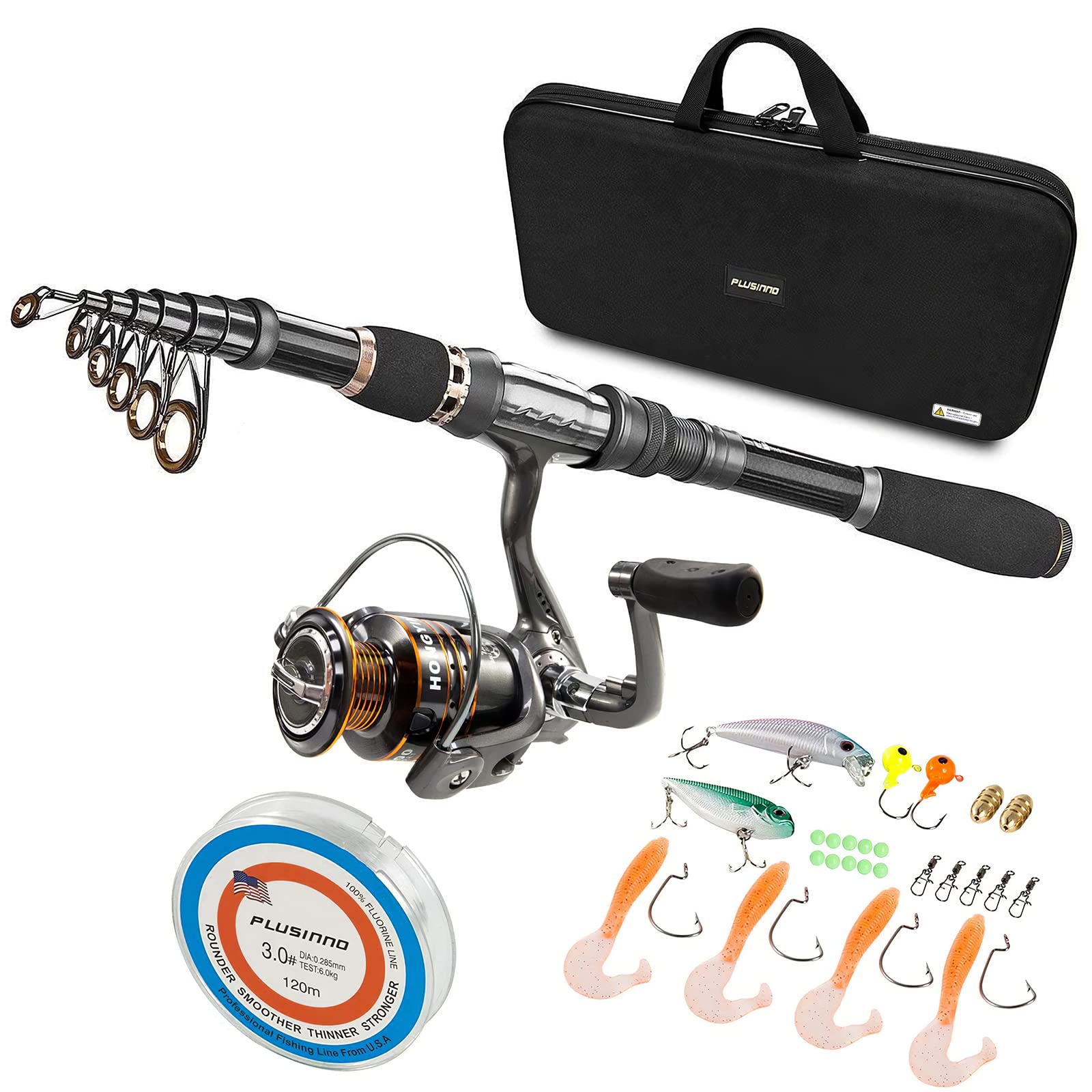 Algopix Similar Product 16 - PLUSINNO Telescopic Fishing Rod and