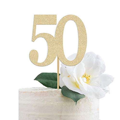 Algopix Similar Product 11 - Attractive Gold Glitter 50th Cake