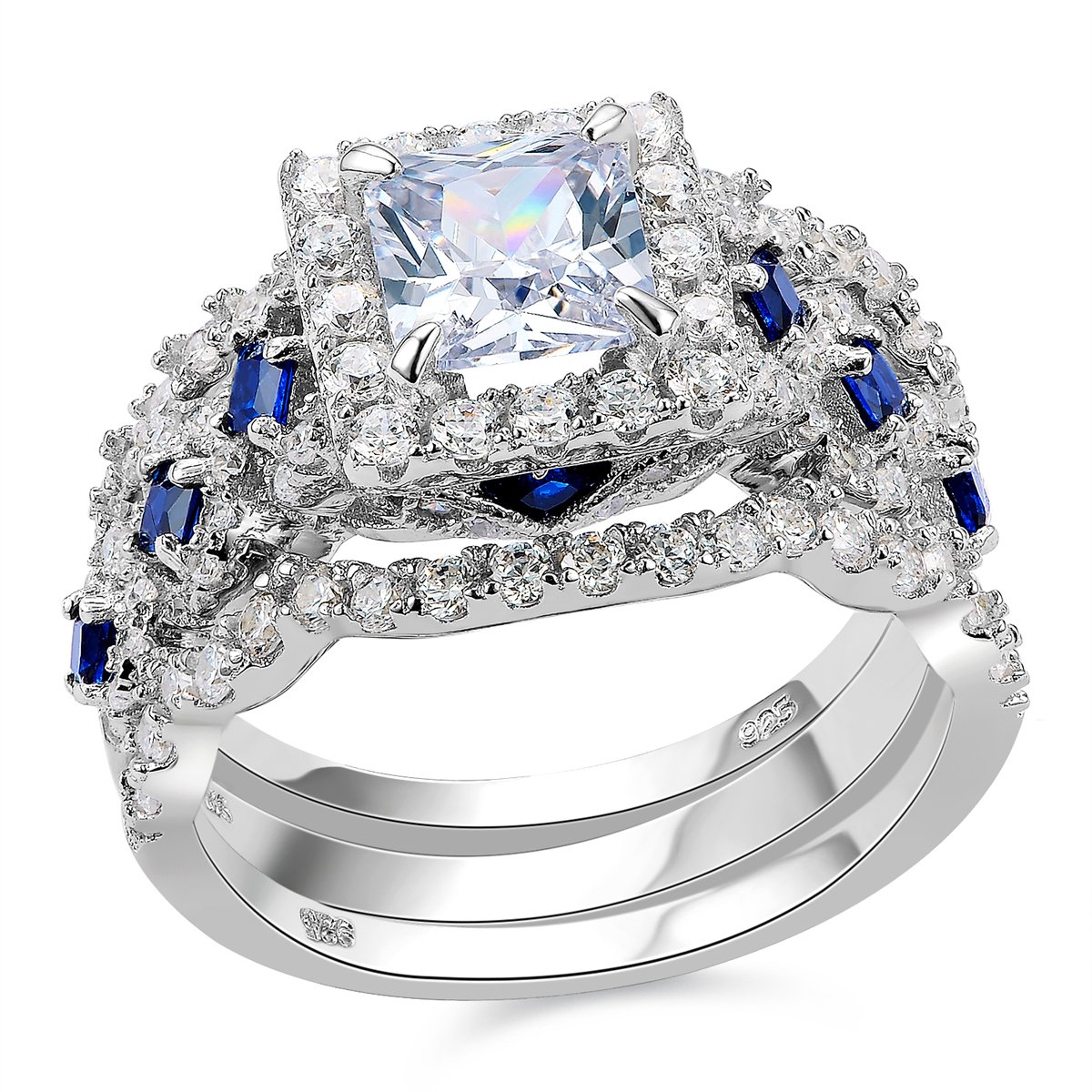 Algopix Similar Product 8 - Newshe Jewellery Princess Moissanite