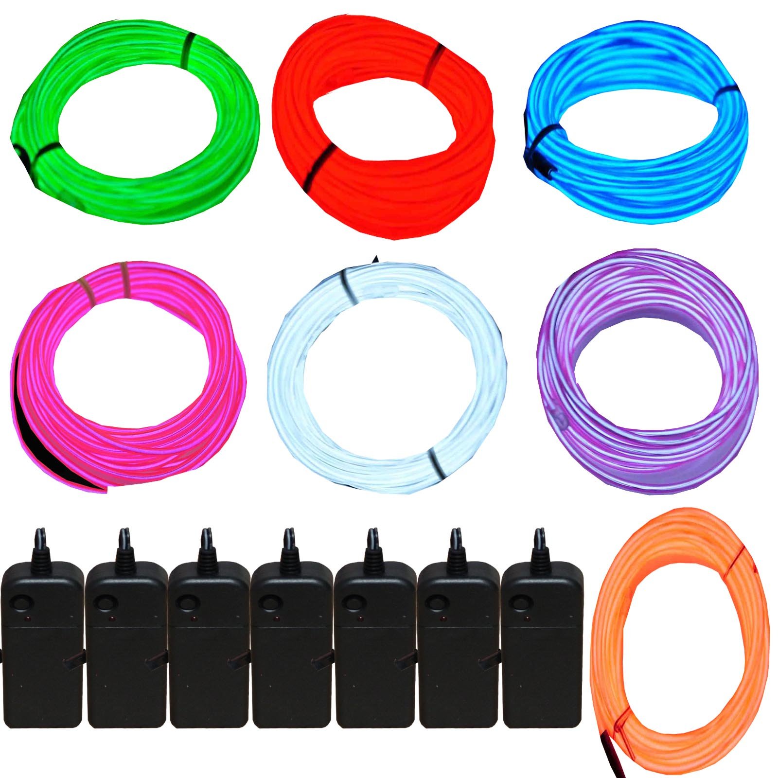 Algopix Similar Product 12 - JYtrend 7 Pack 9ft Neon Light El Wire